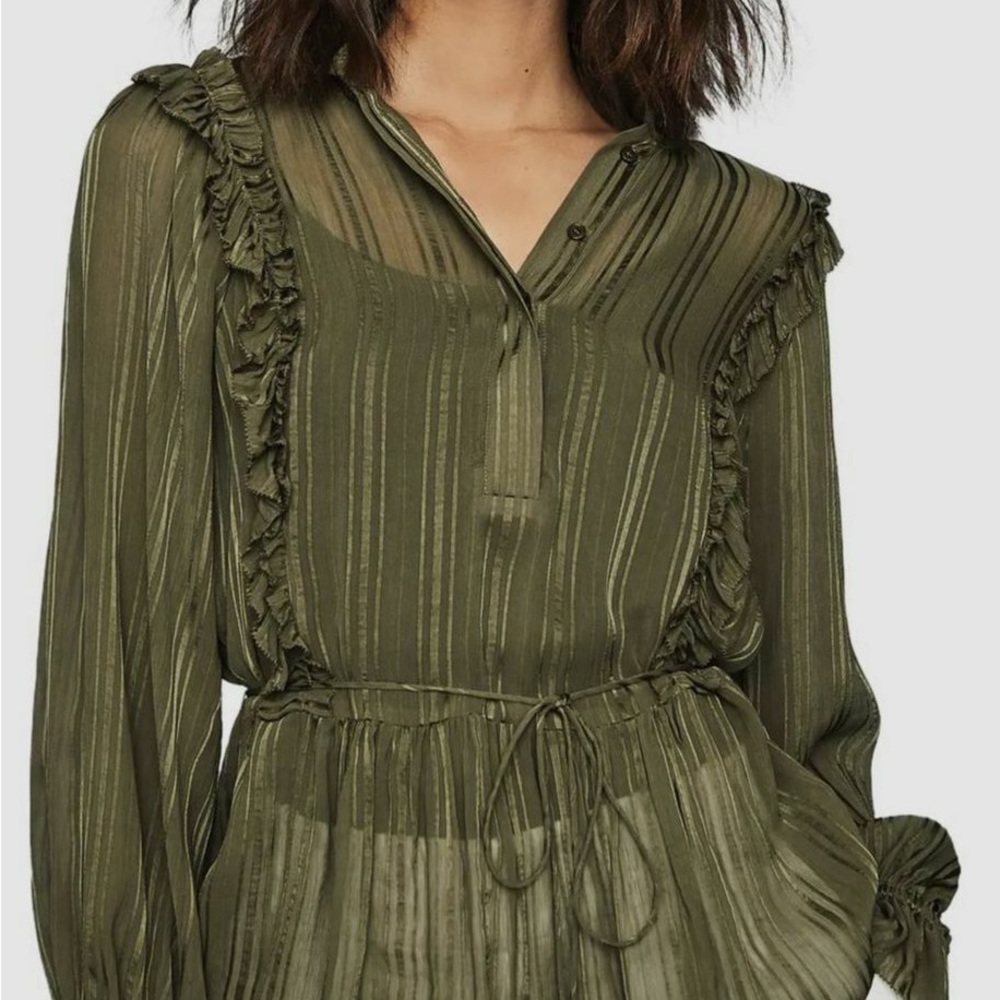 Reiss Alandra Sheer Ruffle Top